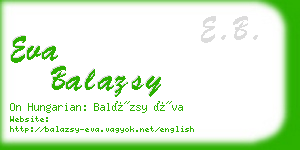 eva balazsy business card